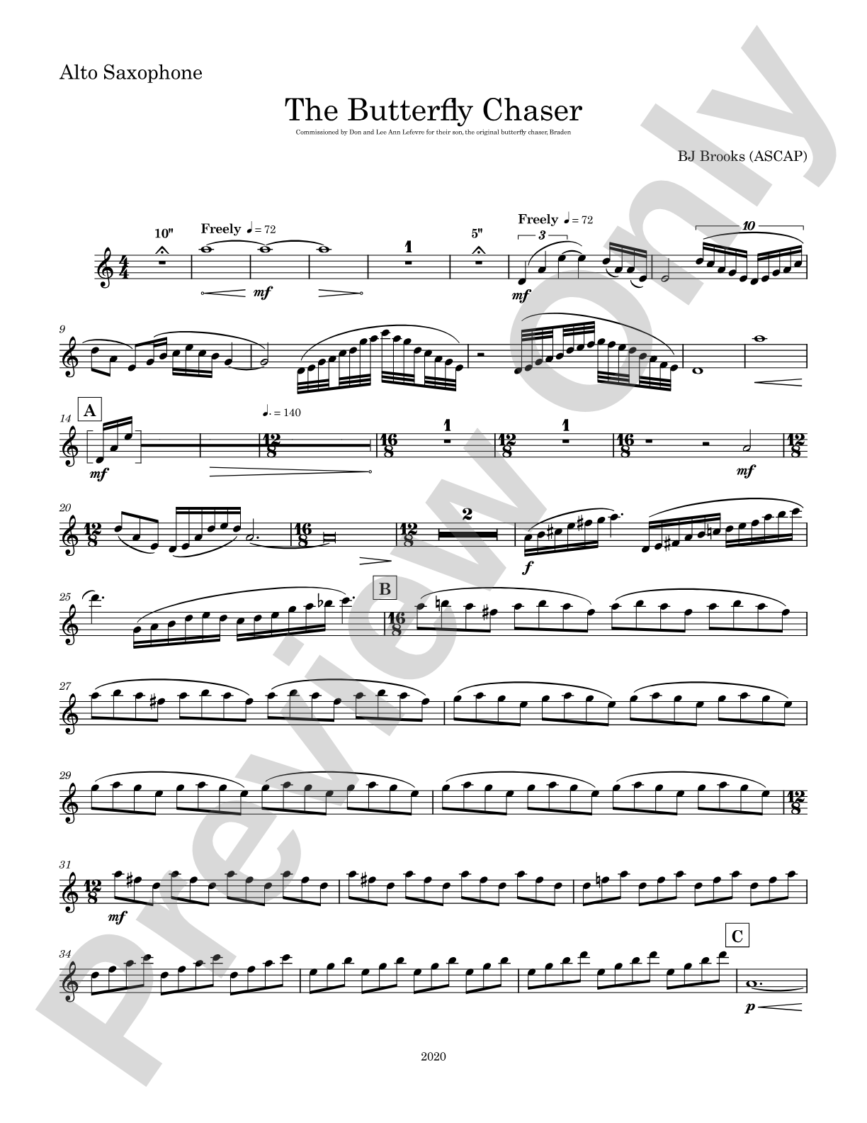 The Butterfly Chaser: E-flat Alto Saxophone