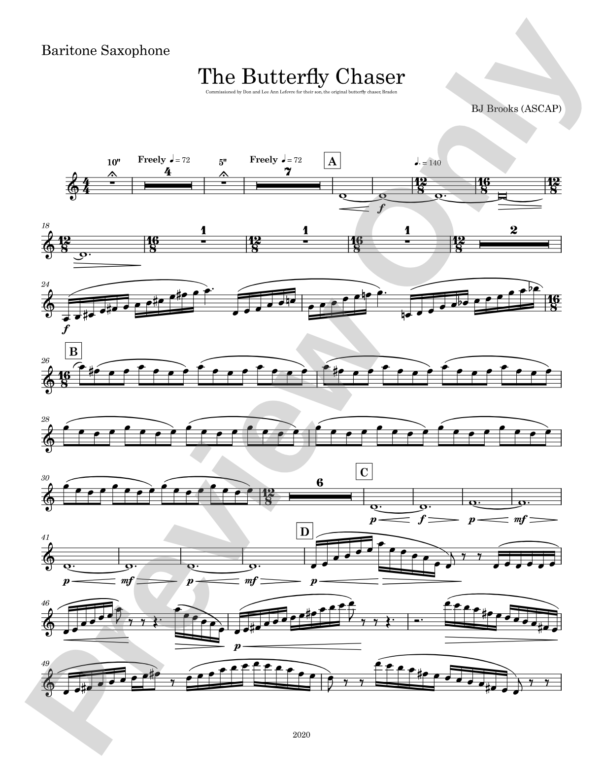 The Butterfly Chaser: E-flat Baritone Saxophone