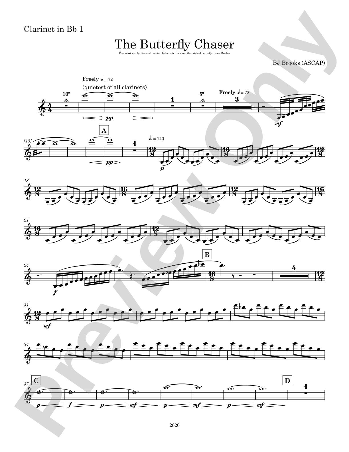 The Butterfly Chaser: 1st B-flat Clarinet