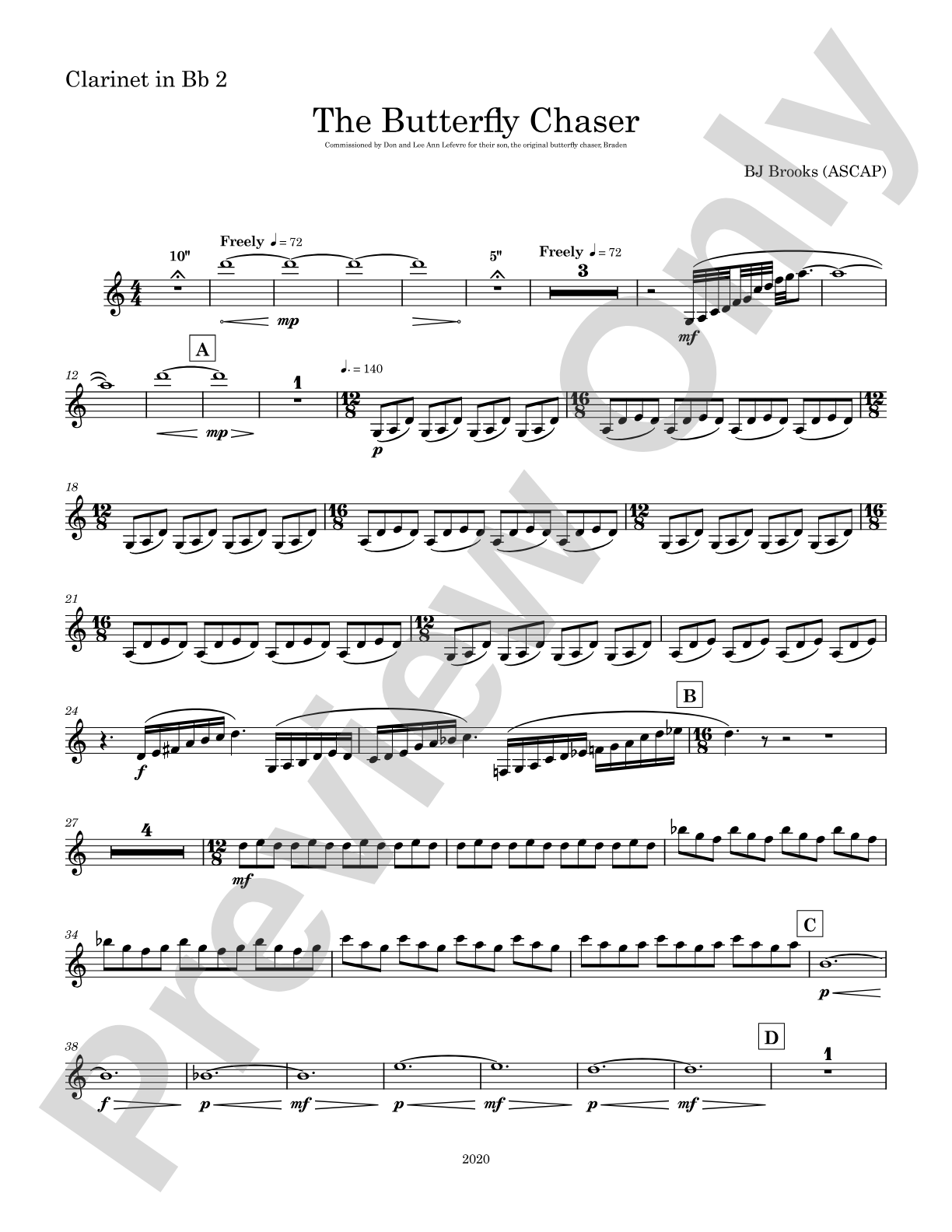 The Butterfly Chaser: 2nd B-flat Clarinet