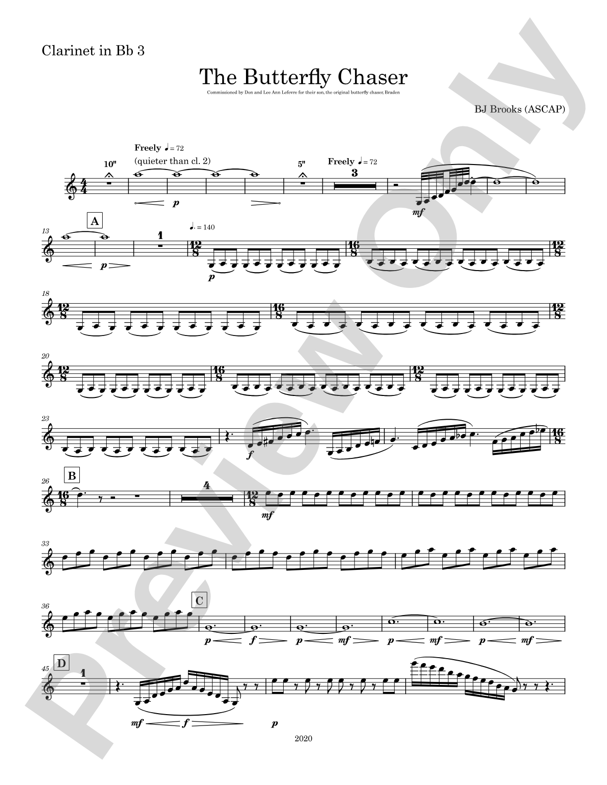 The Butterfly Chaser: 3rd B-flat Clarinet