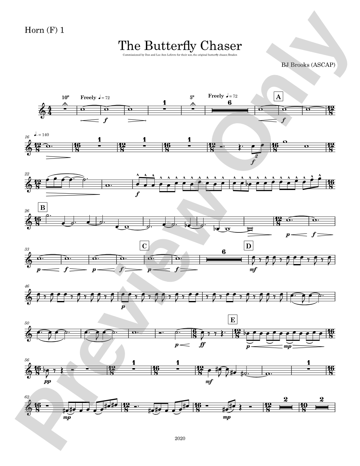 The Butterfly Chaser: 1st F Horn