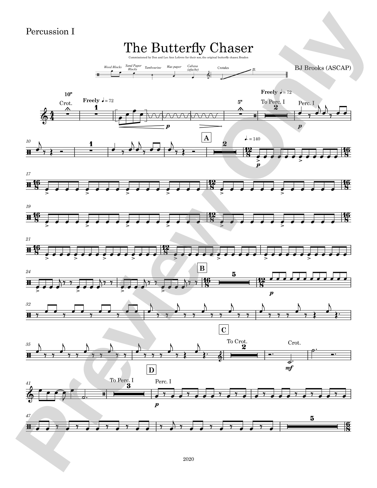The Butterfly Chaser: 1st Percussion