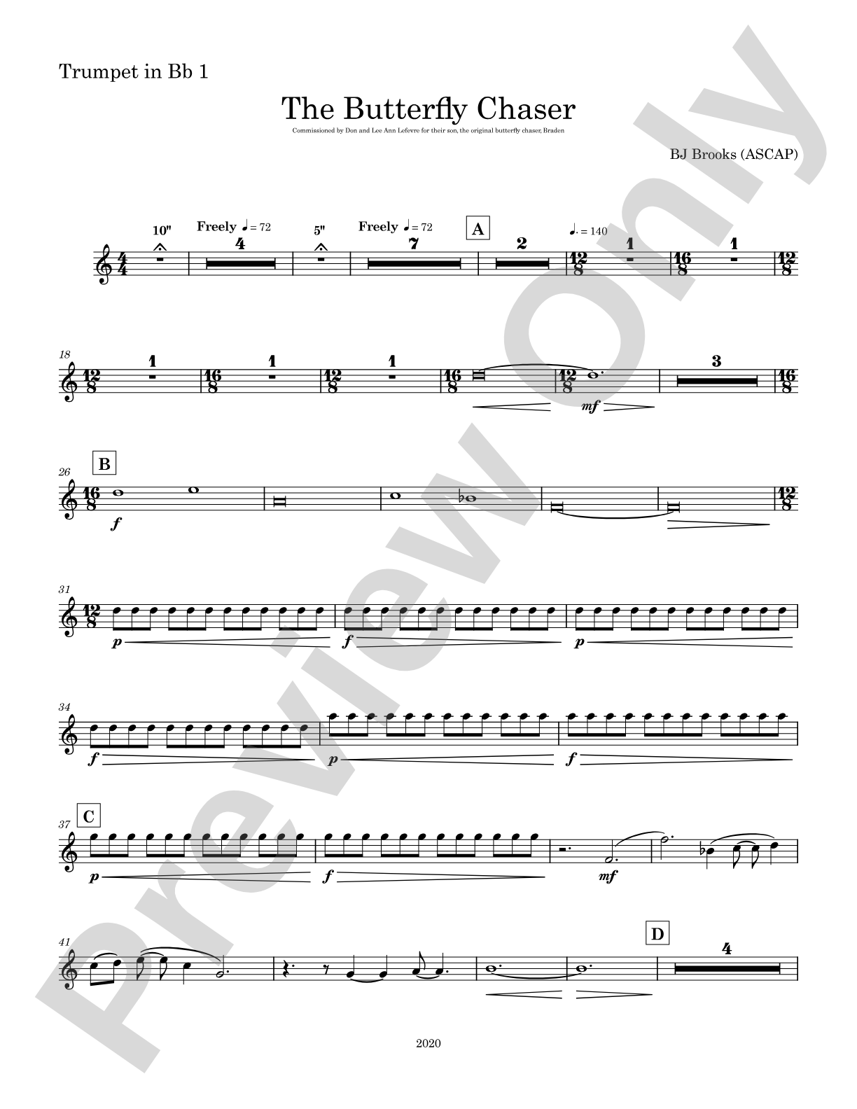 The Butterfly Chaser: 1st B-flat Trumpet