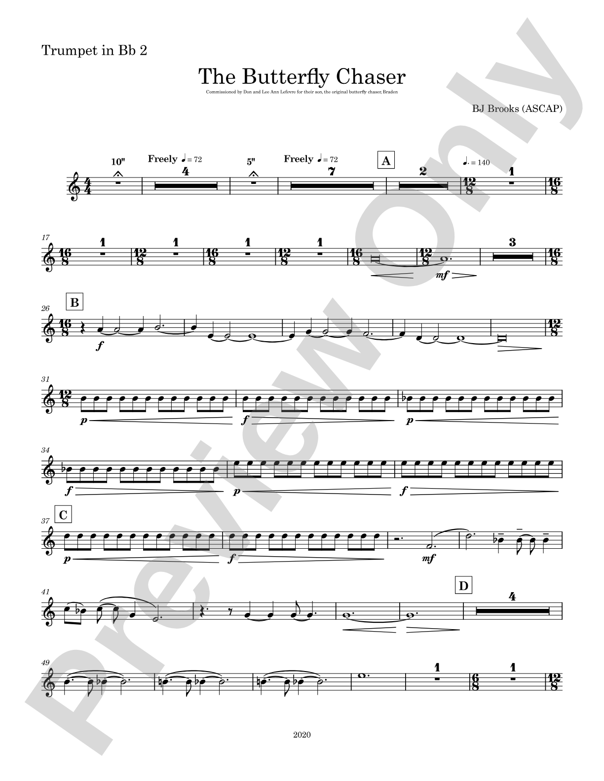 The Butterfly Chaser: 2nd B-flat Trumpet