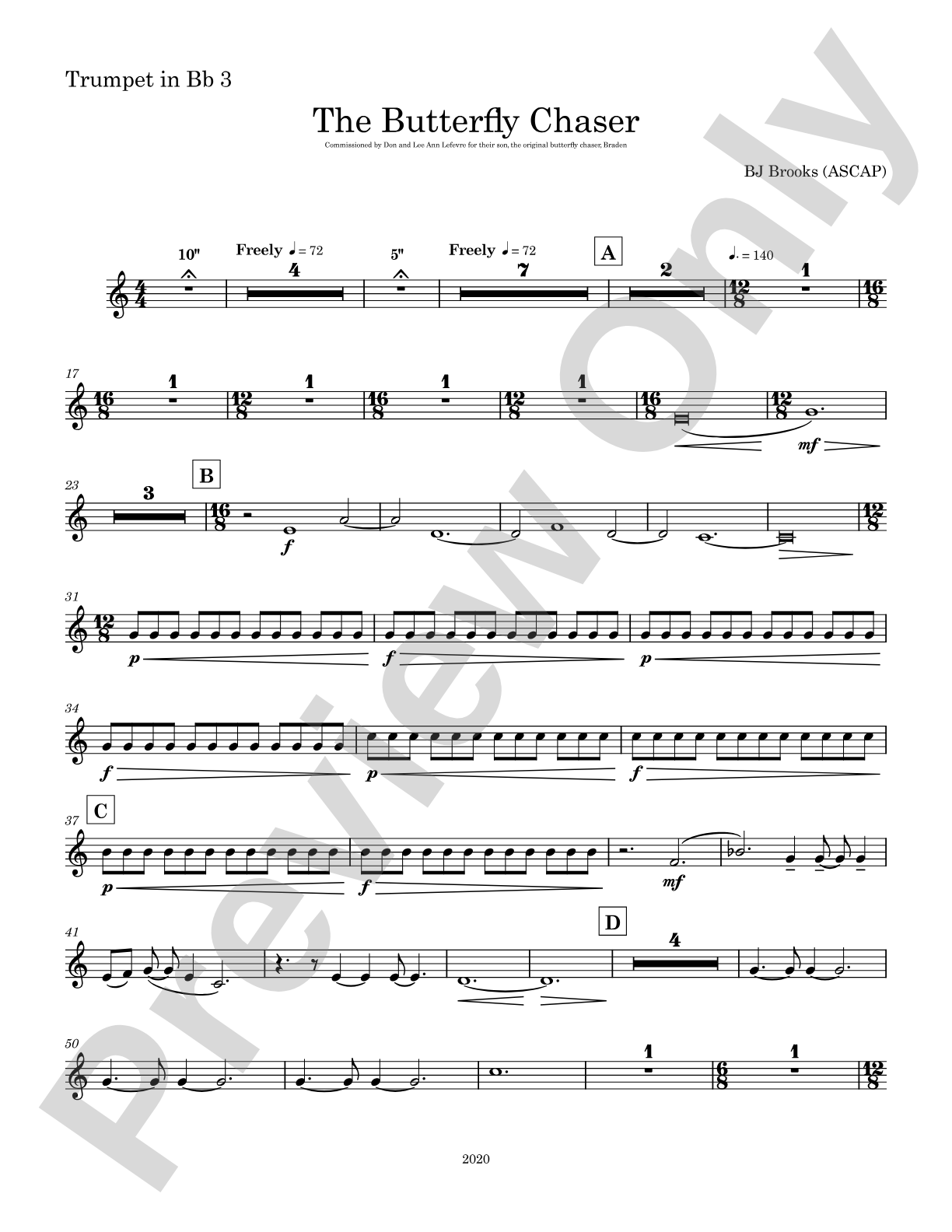 The Butterfly Chaser: 3rd B-flat Trumpet