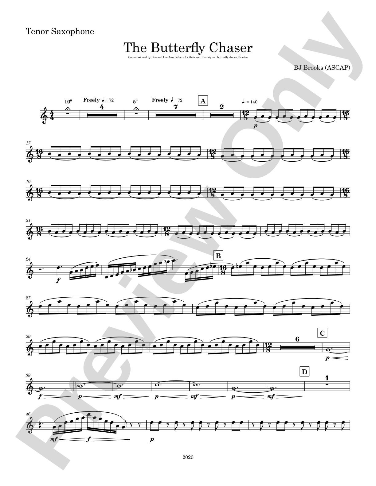 The Butterfly Chaser: B-flat Tenor Saxophone
