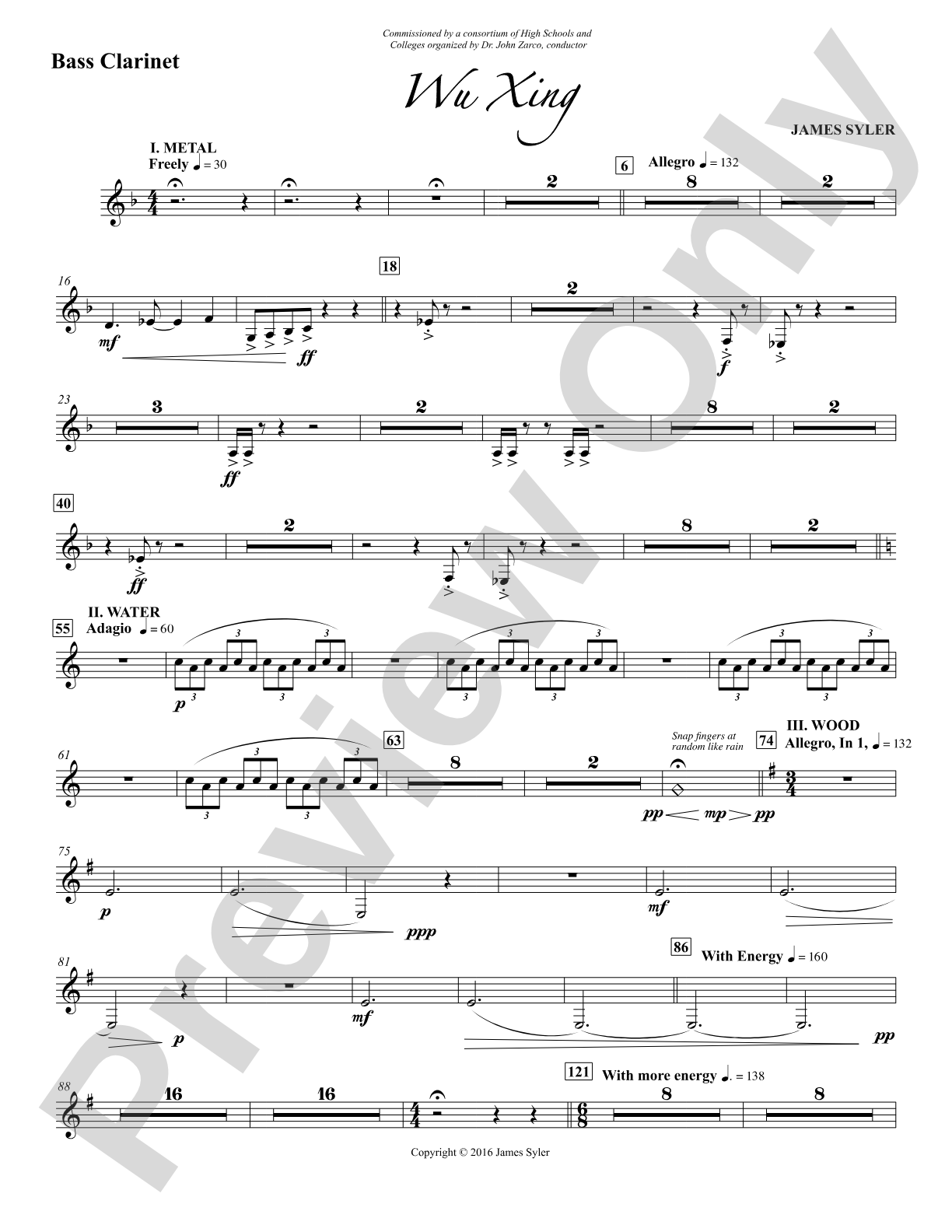 Wu Xing: B-flat Bass Clarinet