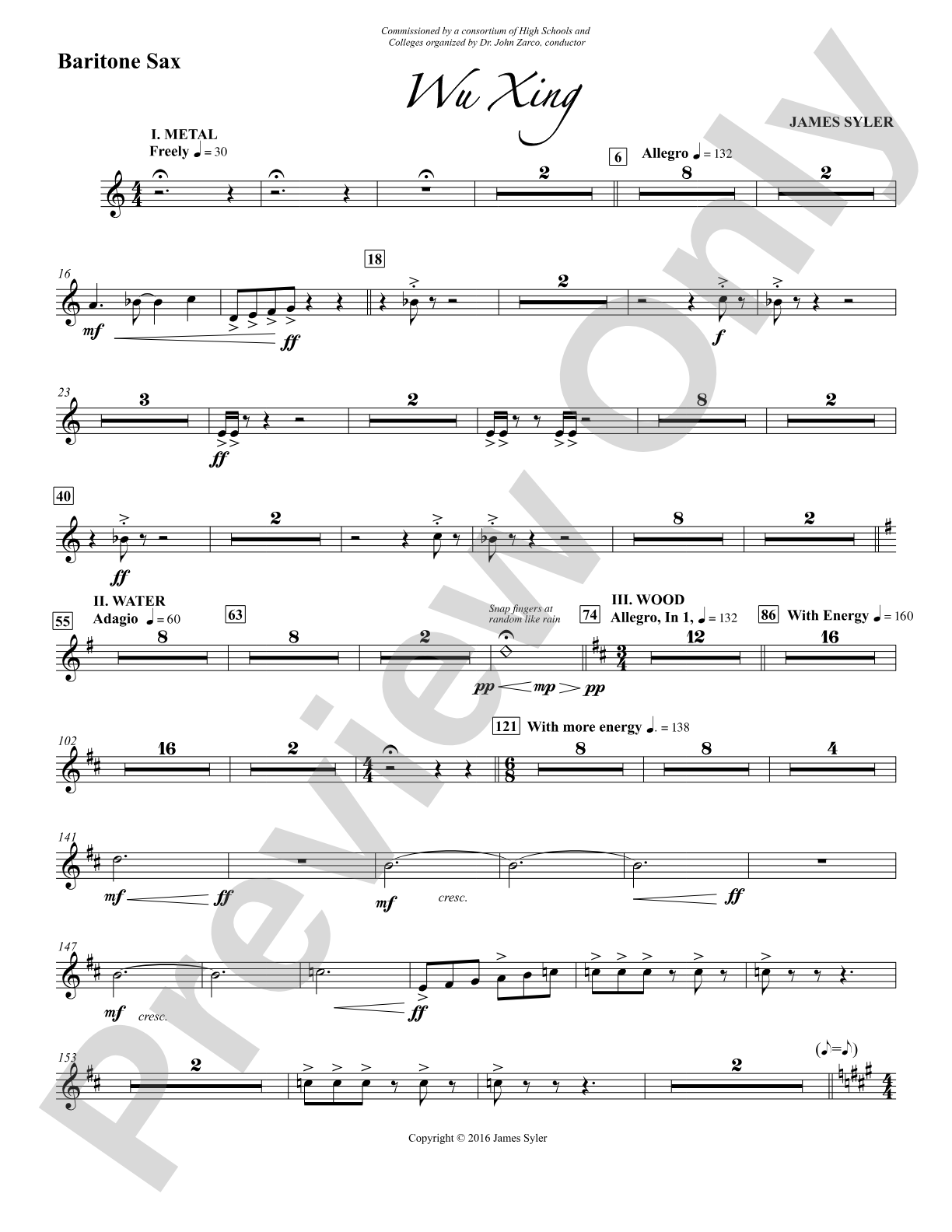 Wu Xing: E-flat Baritone Saxophone