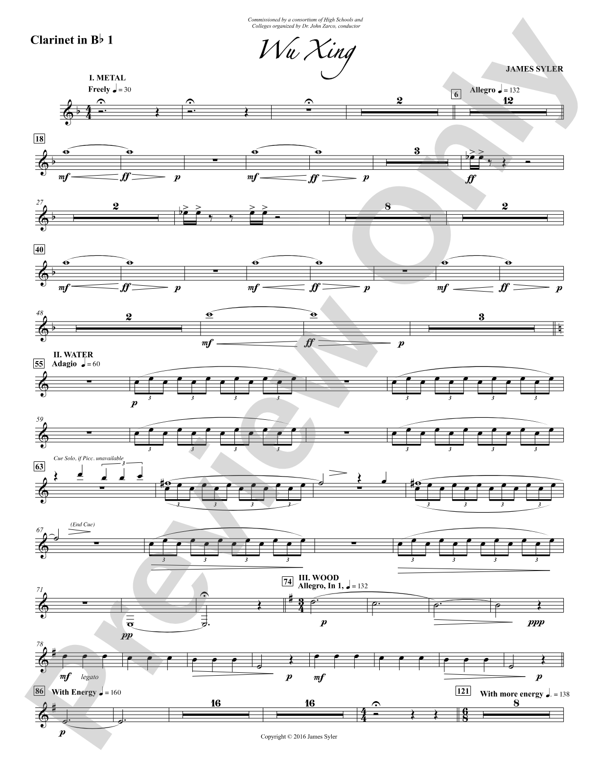 Wu Xing: 1st B-flat Clarinet
