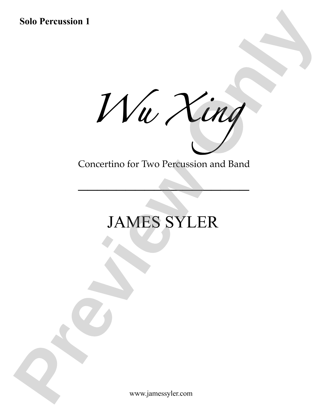 Wu Xing: Solo Percussion 1