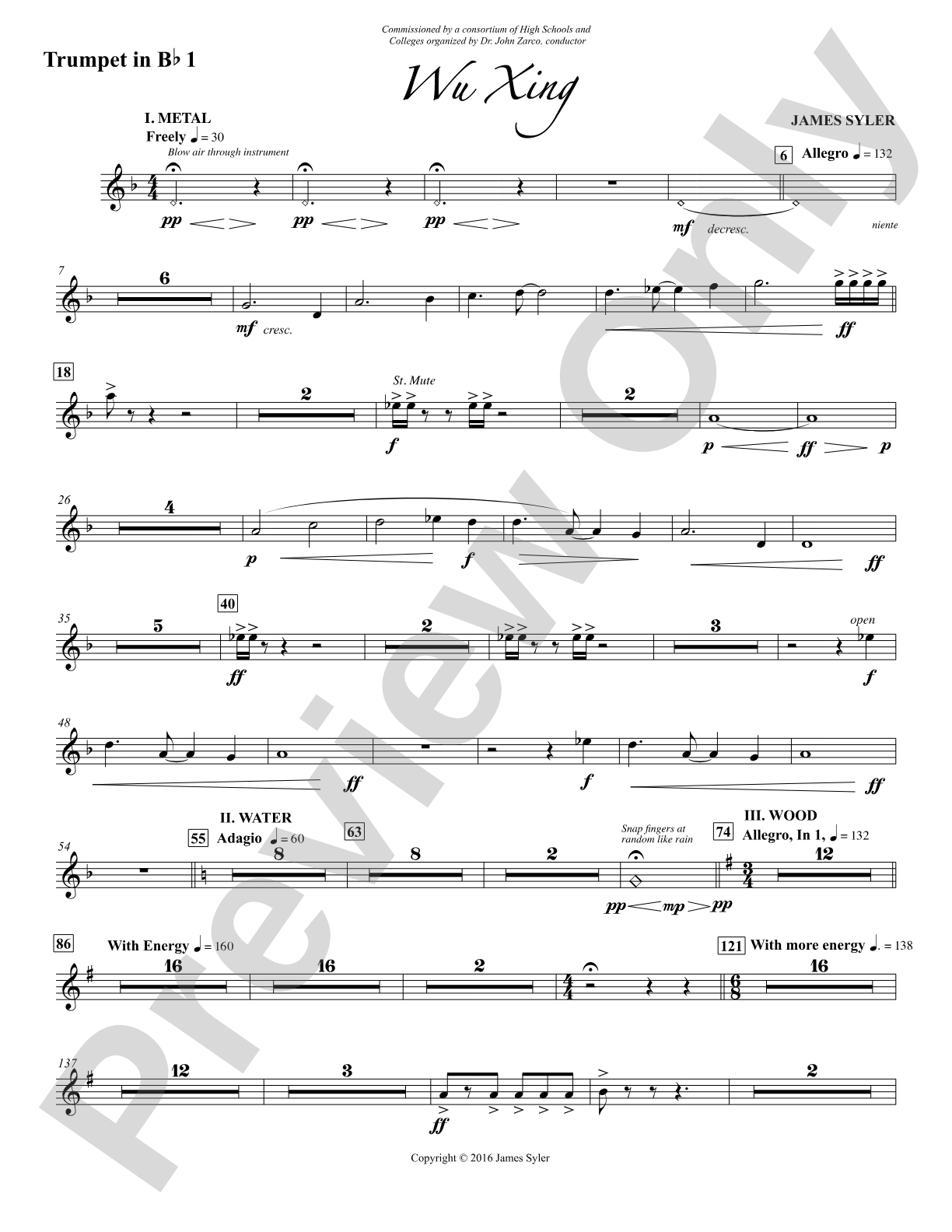 Wu Xing: 1st B-flat Trumpet