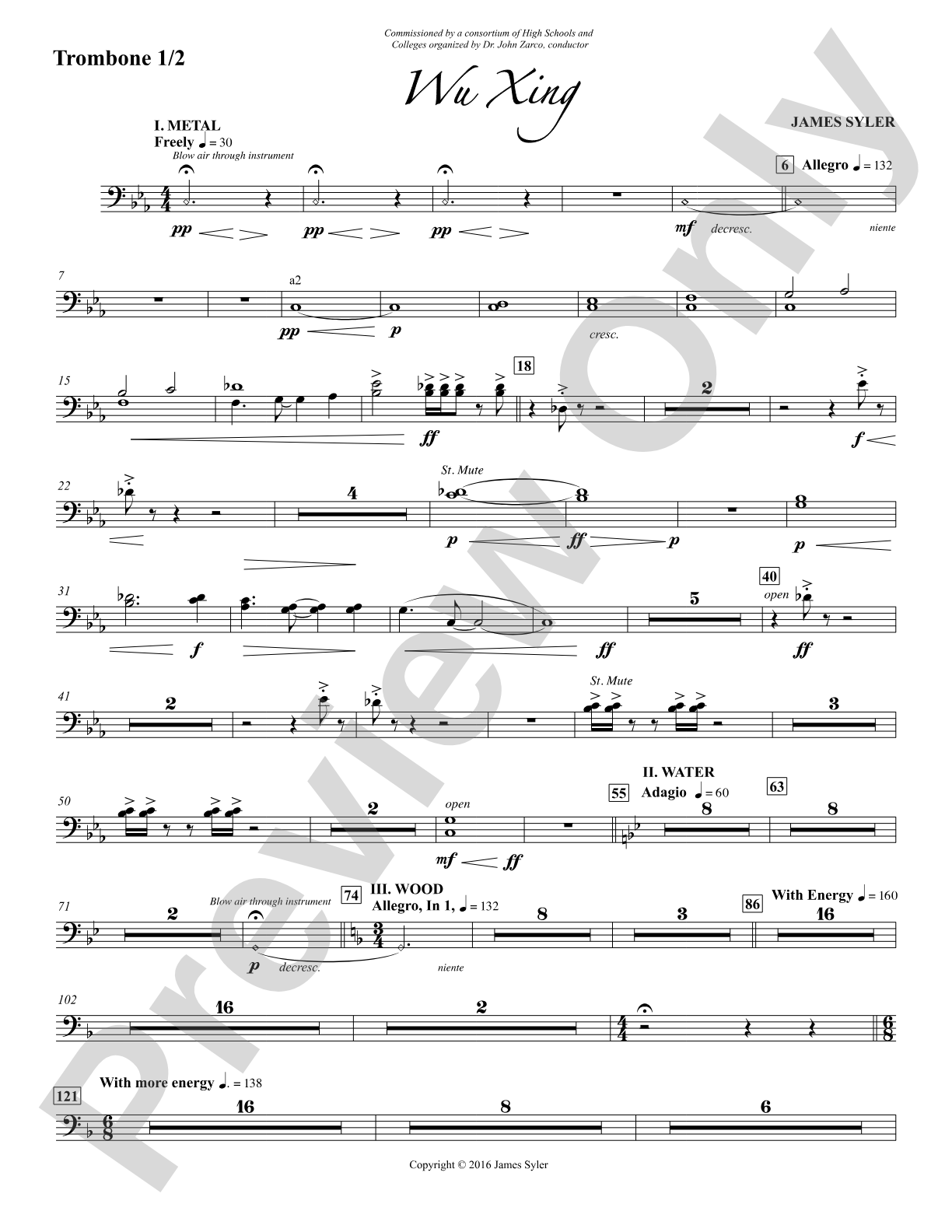 Wu Xing: 1st & 2nd Trombones