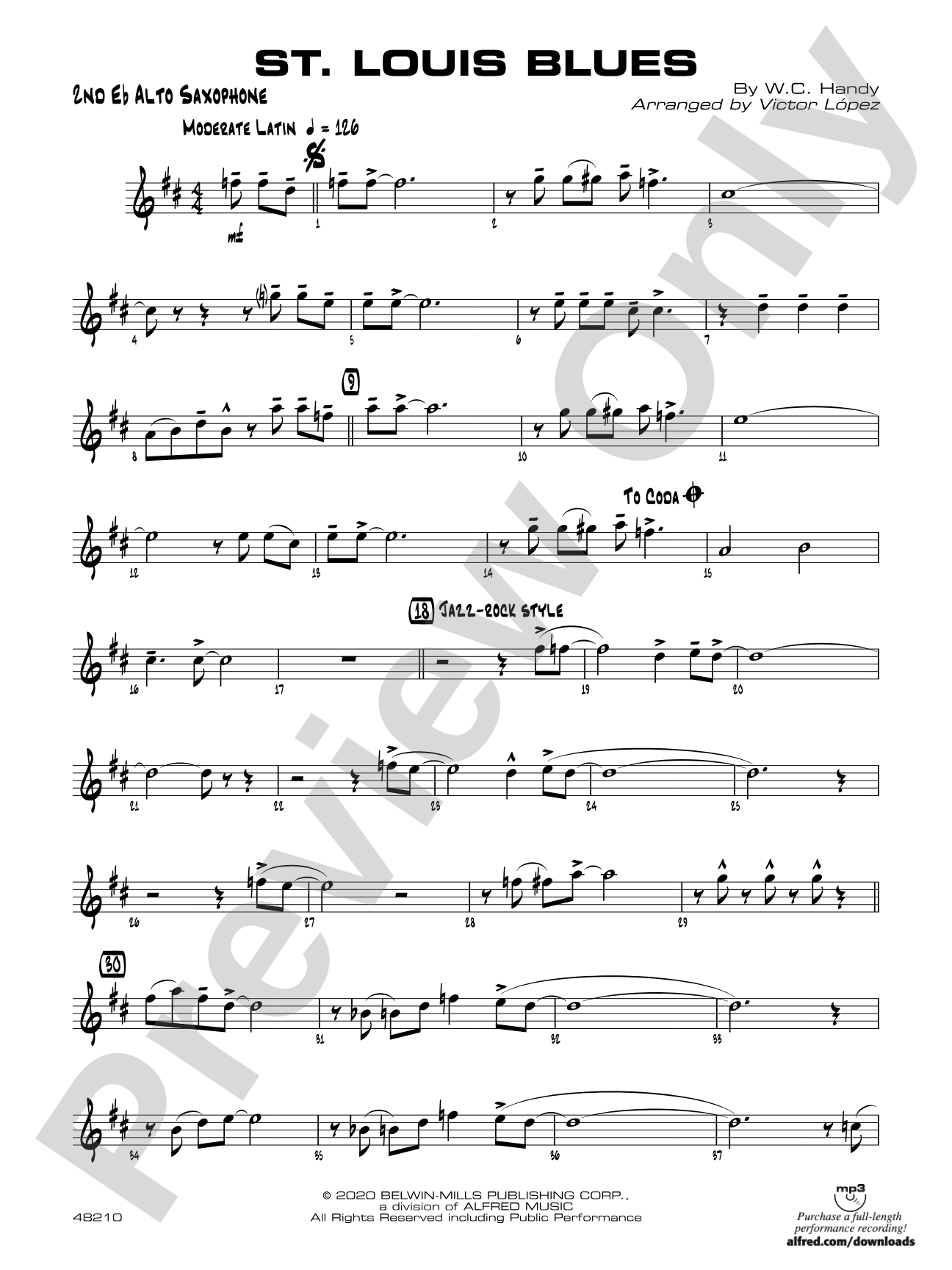 St. Louis Blues: 2nd E-flat Alto Saxophone