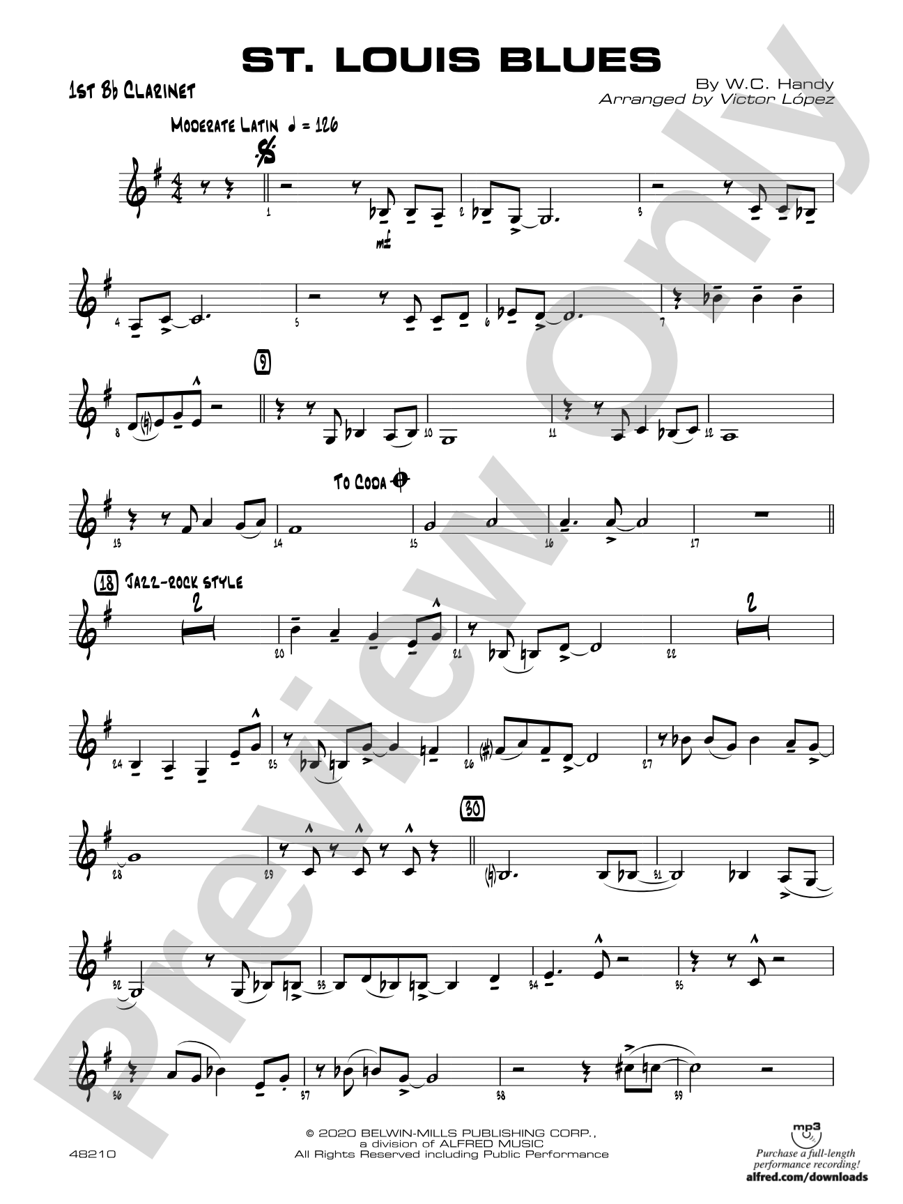St. Louis Blues: 1st B-flat Clarinet