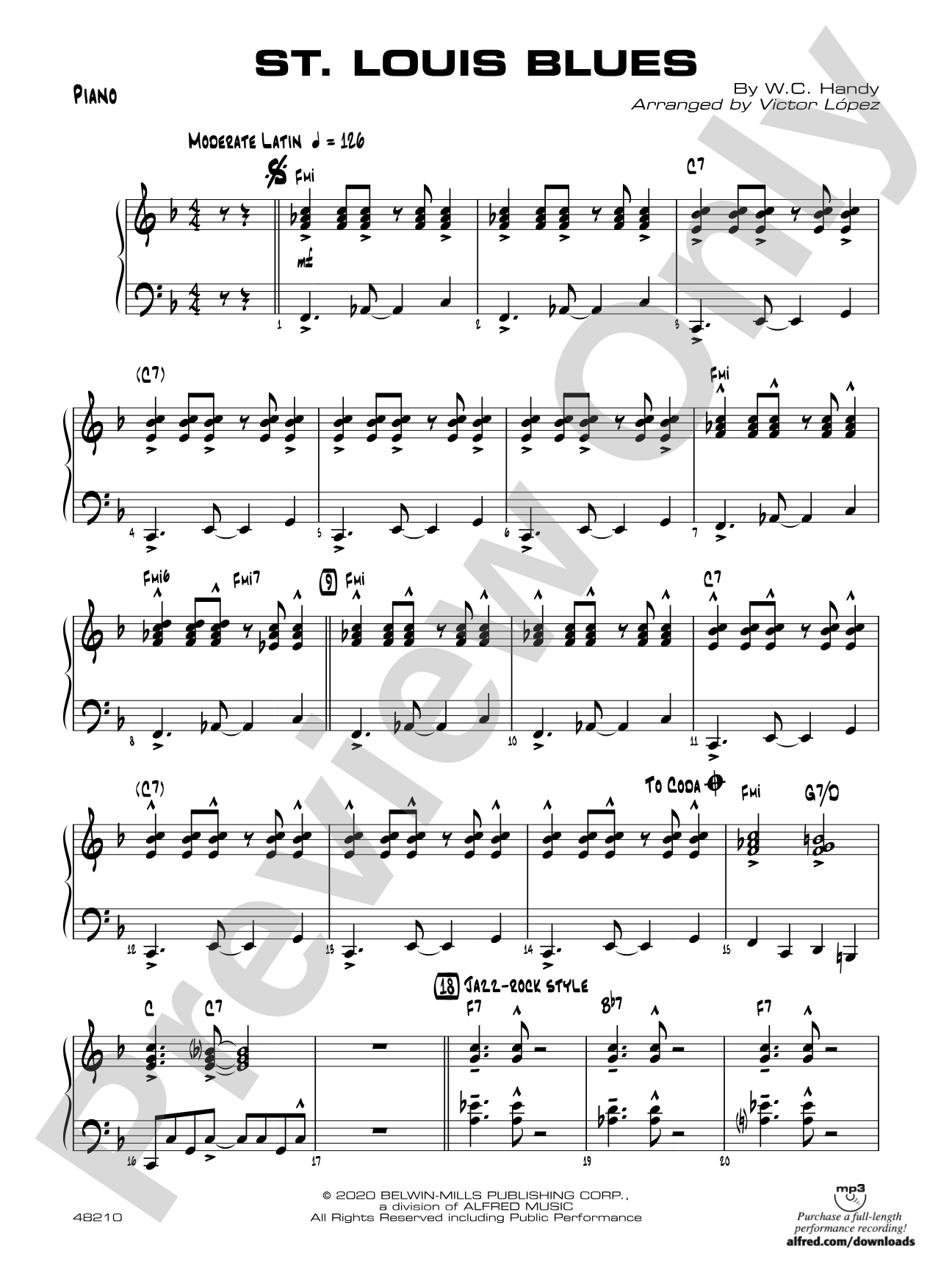 St. Louis Blues: Piano Accompaniment