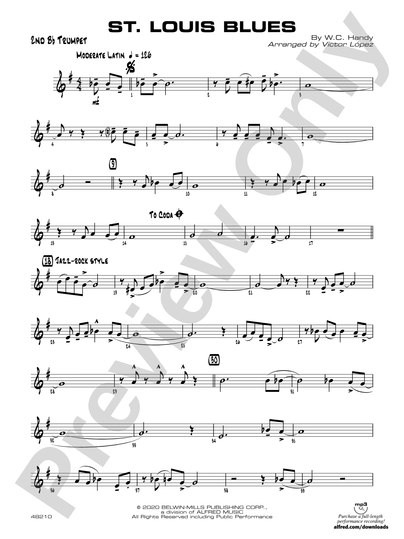 St. Louis Blues: 2nd B-flat Trumpet