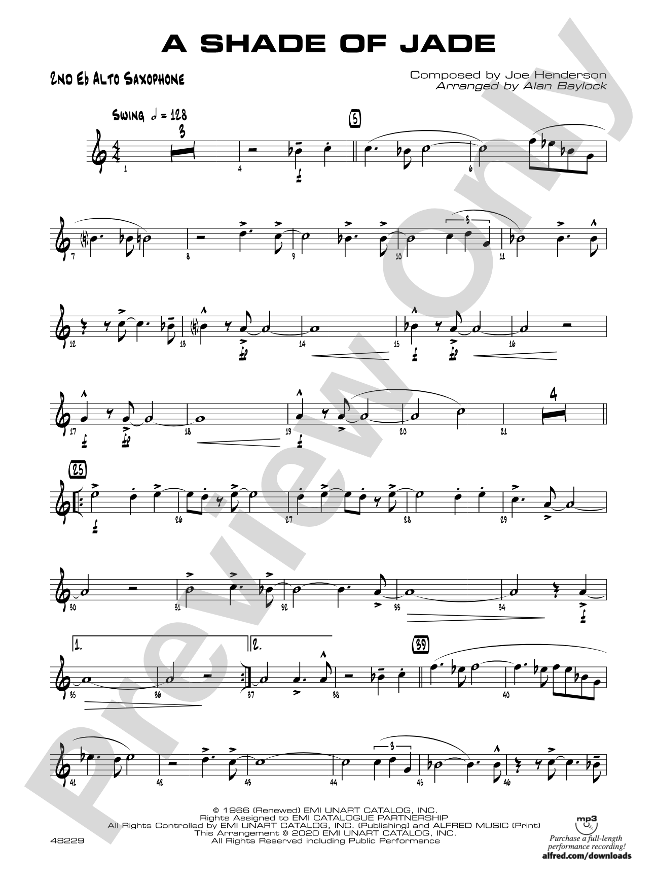 A Shade of Jade: 2nd E-flat Alto Saxophone
