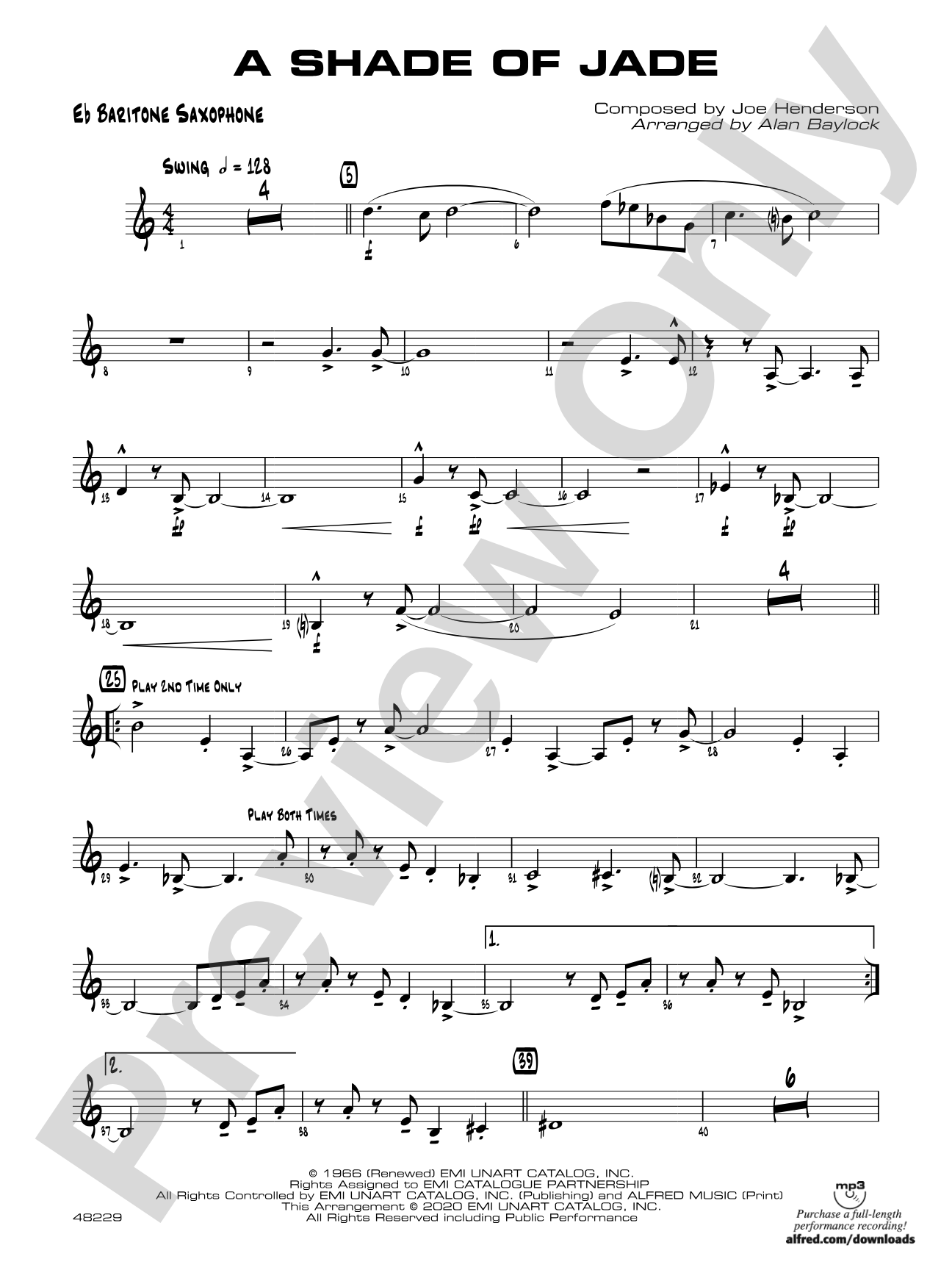 A Shade of Jade: E-flat Baritone Saxophone