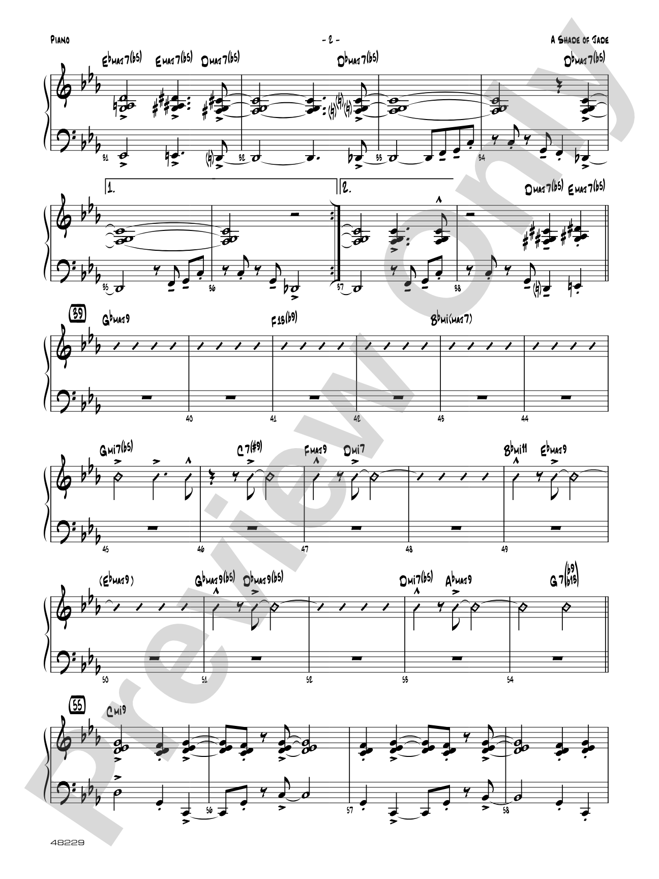 A Shade of Jade: Piano Accompaniment