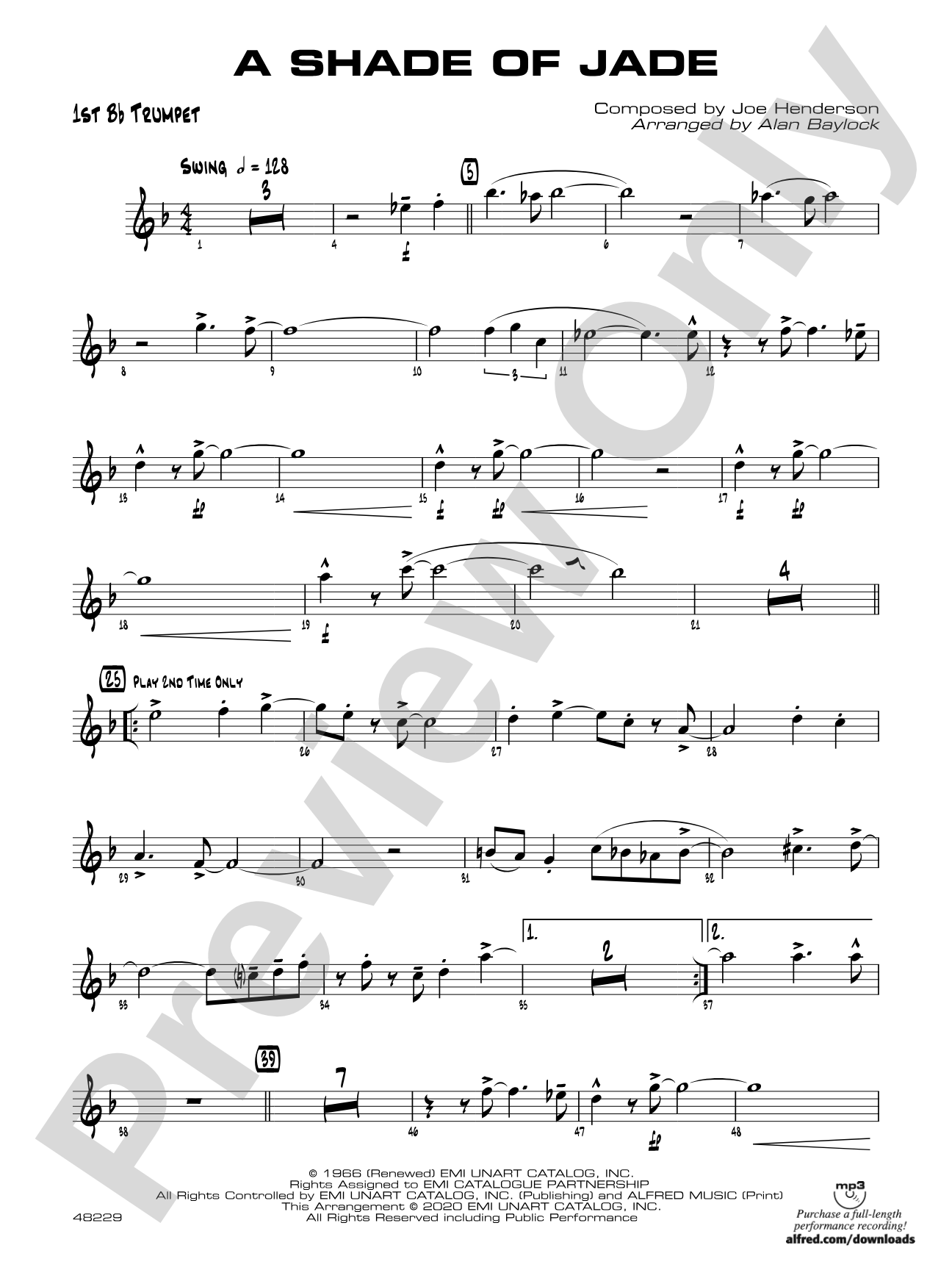A Shade of Jade: 1st B-flat Trumpet