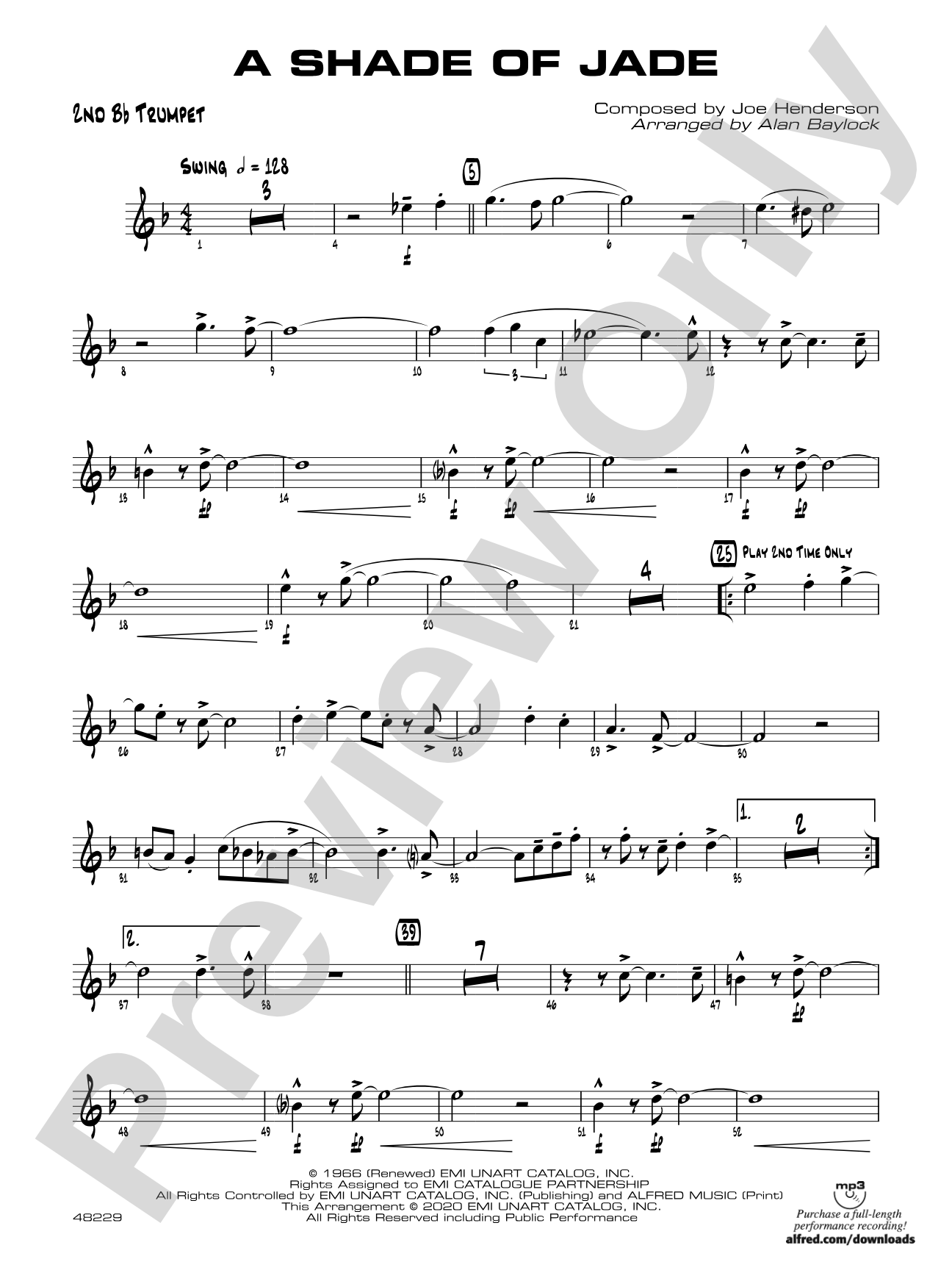 A Shade of Jade: 2nd B-flat Trumpet