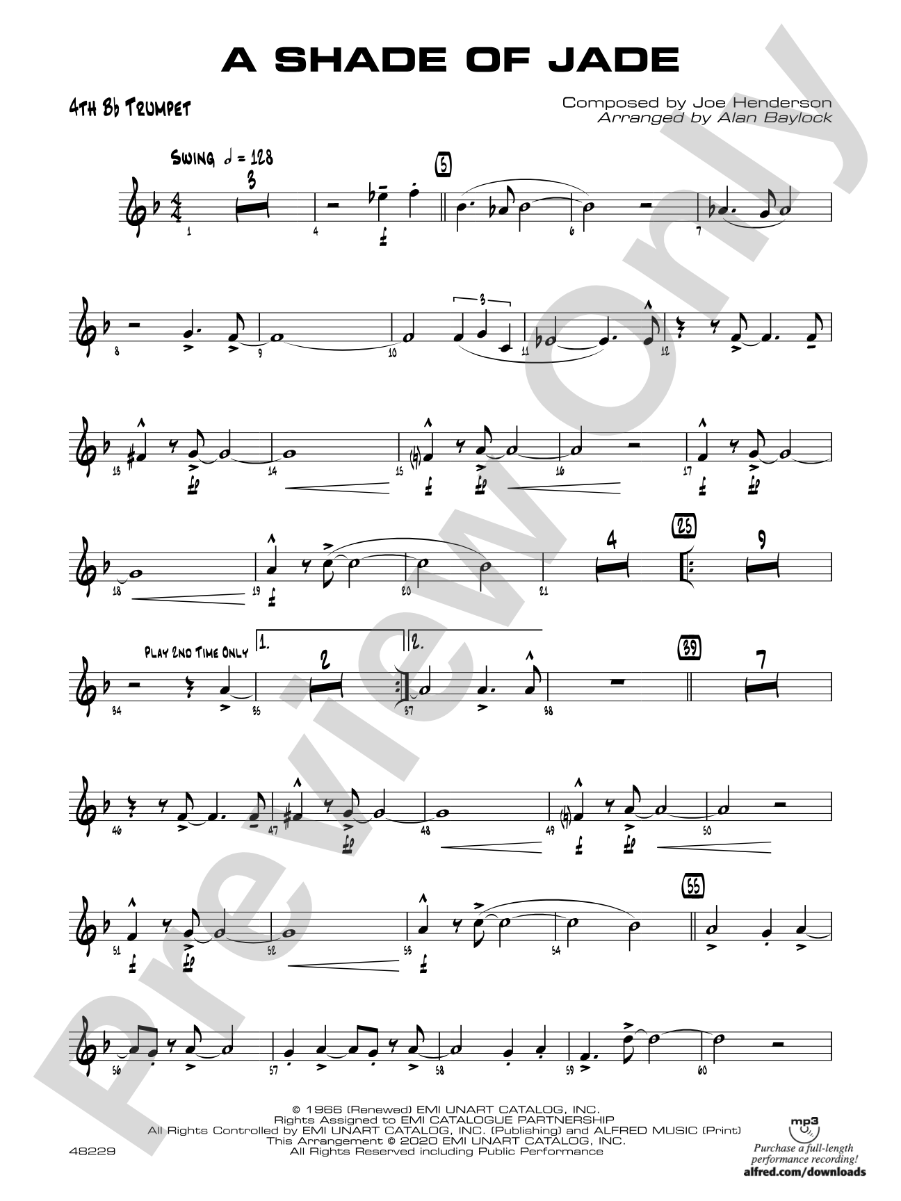 A Shade of Jade: 4th B-flat Trumpet