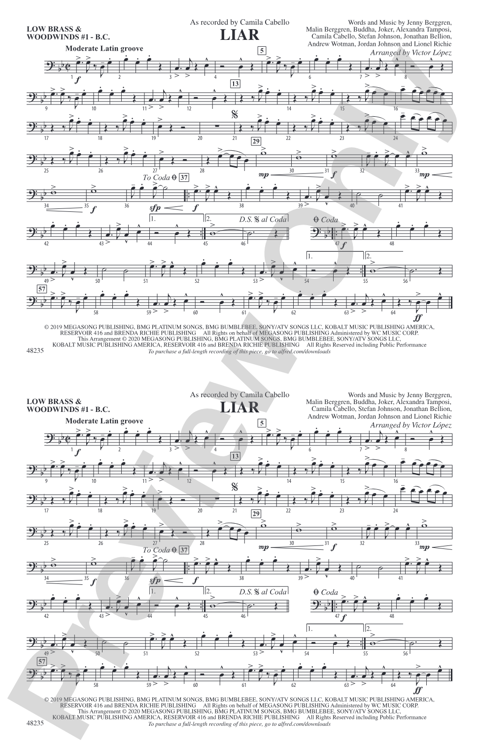 Liar: Low Brass & Woodwinds #1 - Bass Clef