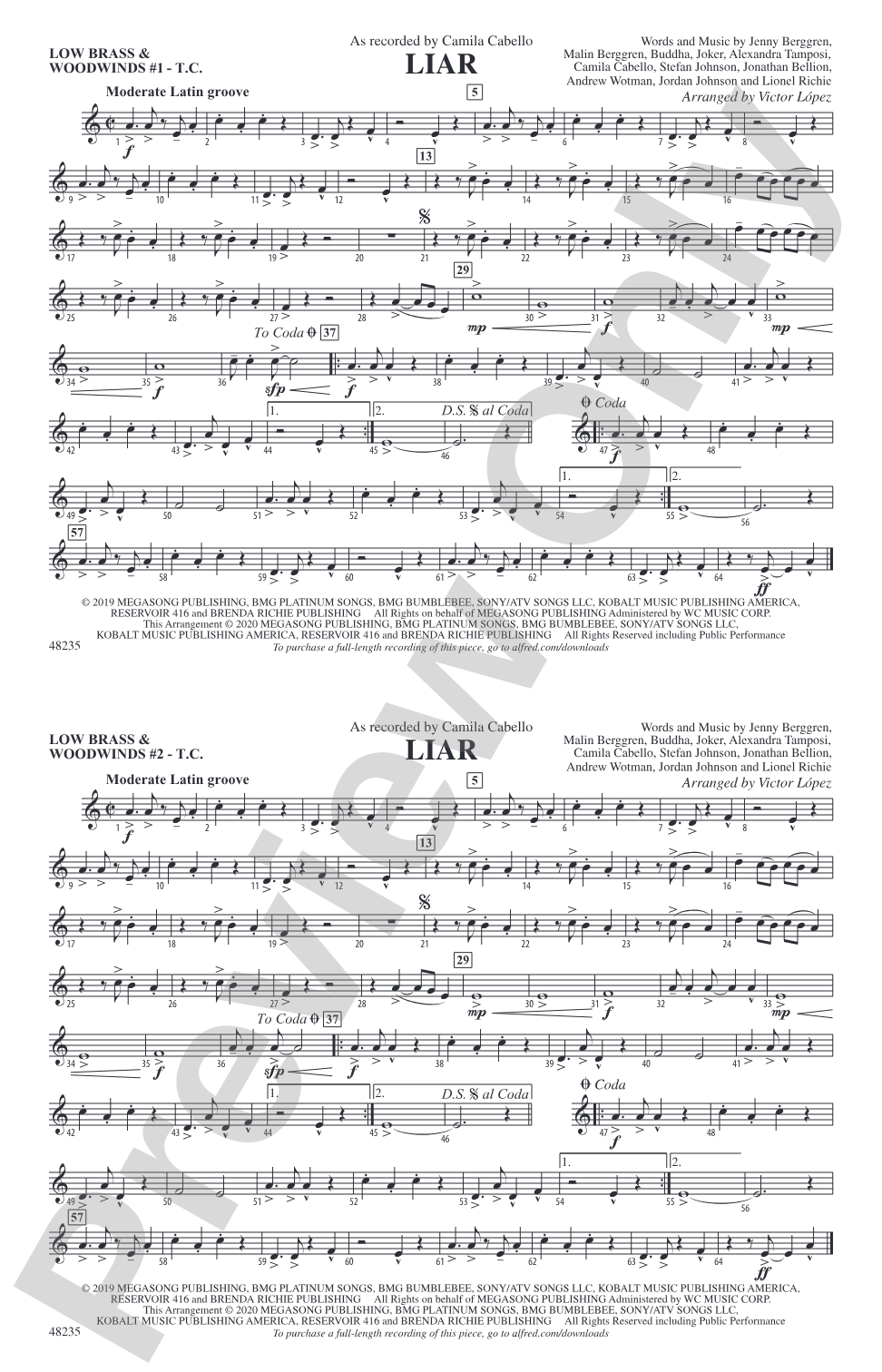 Liar: Low Brass & Woodwinds #1 - Treble Clef