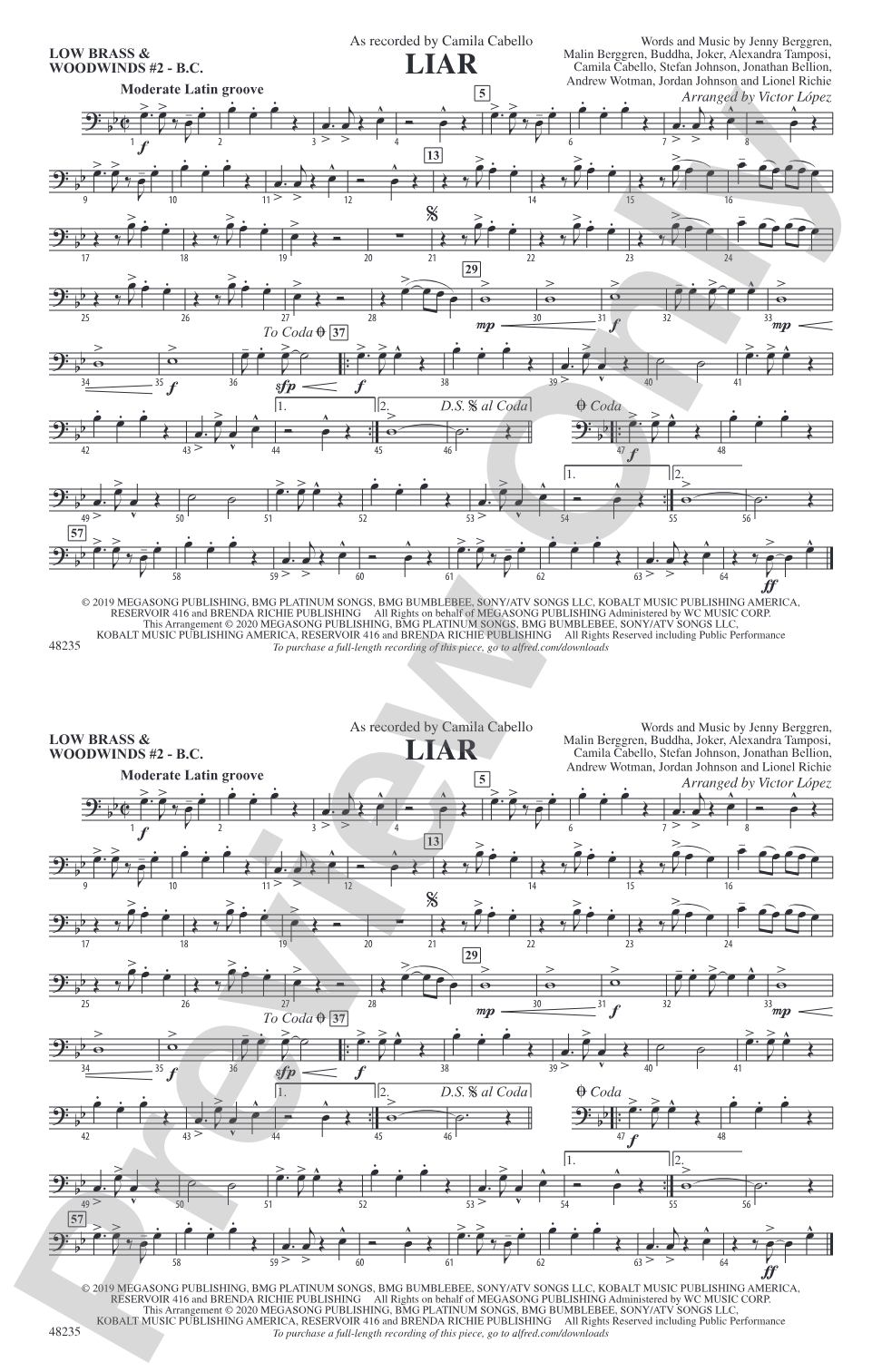 Liar: Low Brass & Woodwinds #2 - Bass Clef