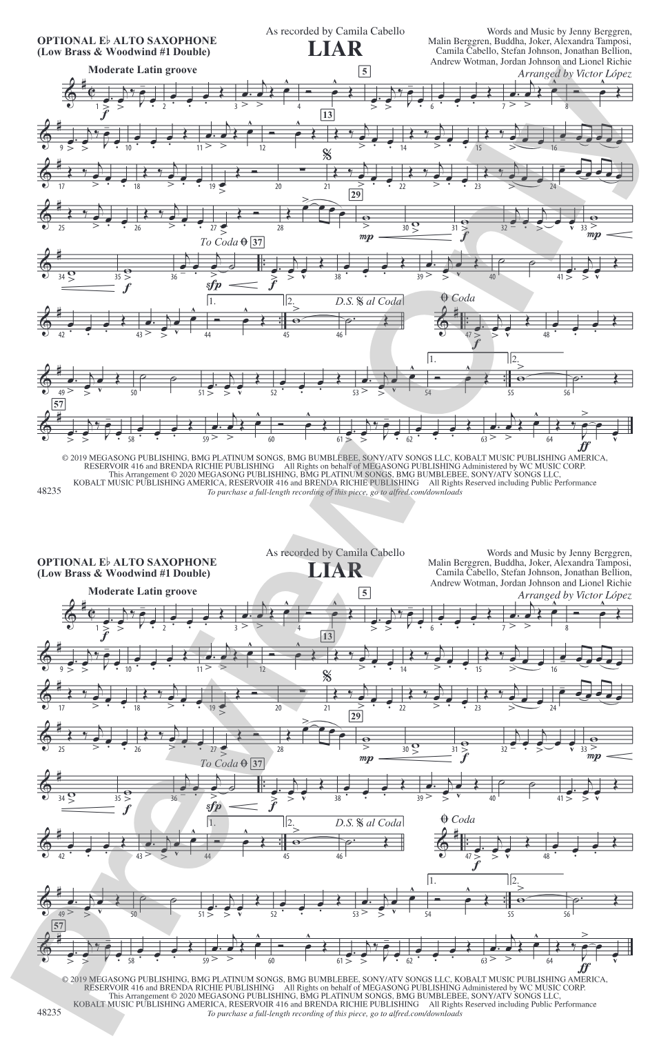 Liar: Optional Alto Sax