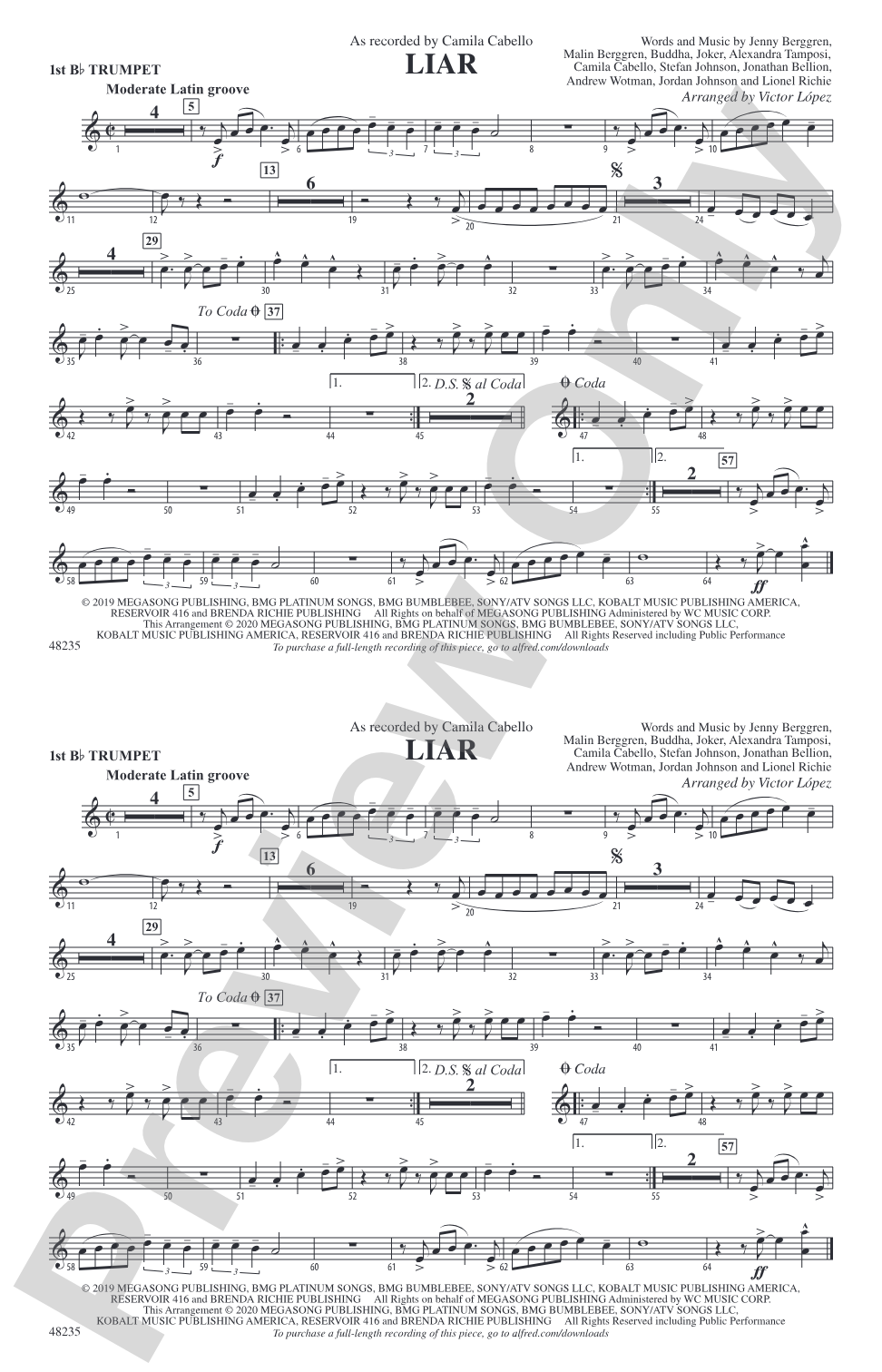 Liar: 1st B-flat Trumpet