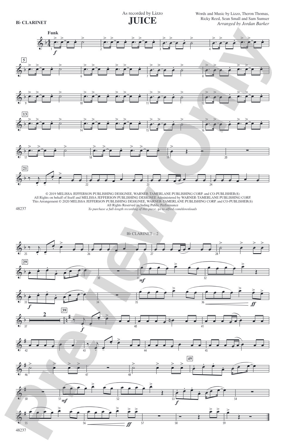Juice: 1st B-flat Clarinet