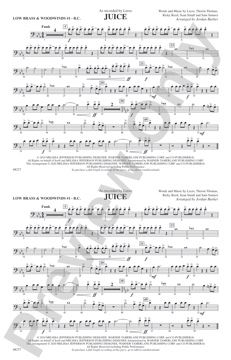 Juice: Low Brass & Woodwinds #1 - Bass Clef