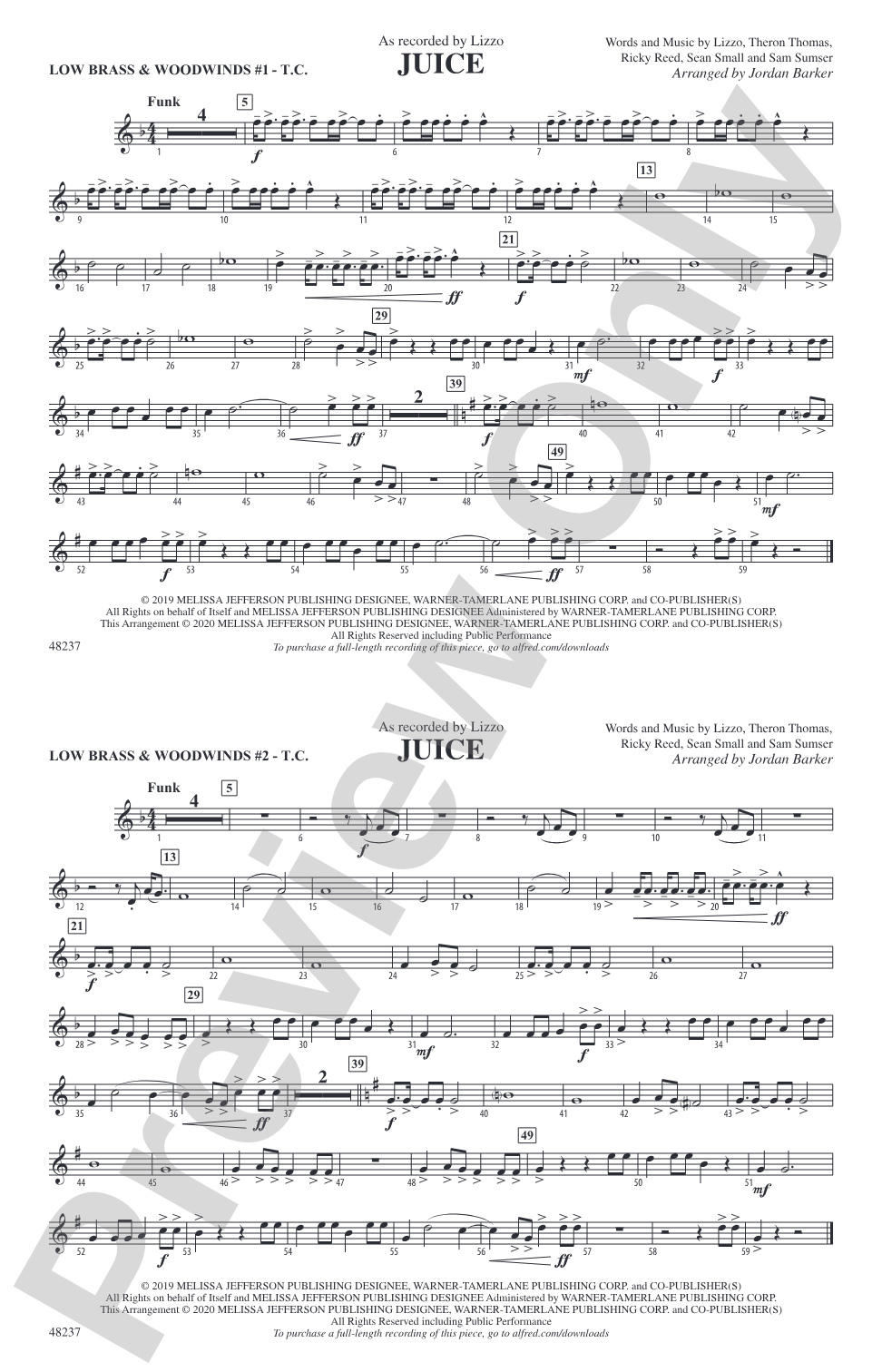 Juice: Low Brass & Woodwinds #1 - Treble Clef