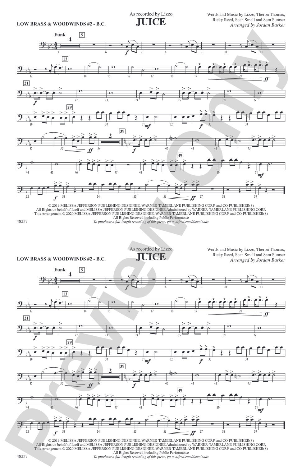 Juice: Low Brass & Woodwinds #2 - Bass Clef