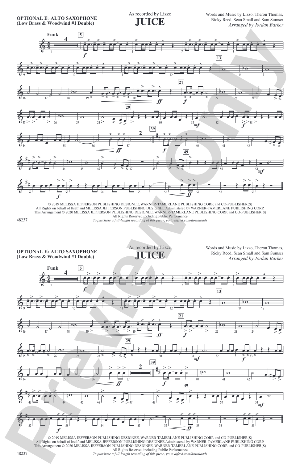 Juice: Optional Alto Sax