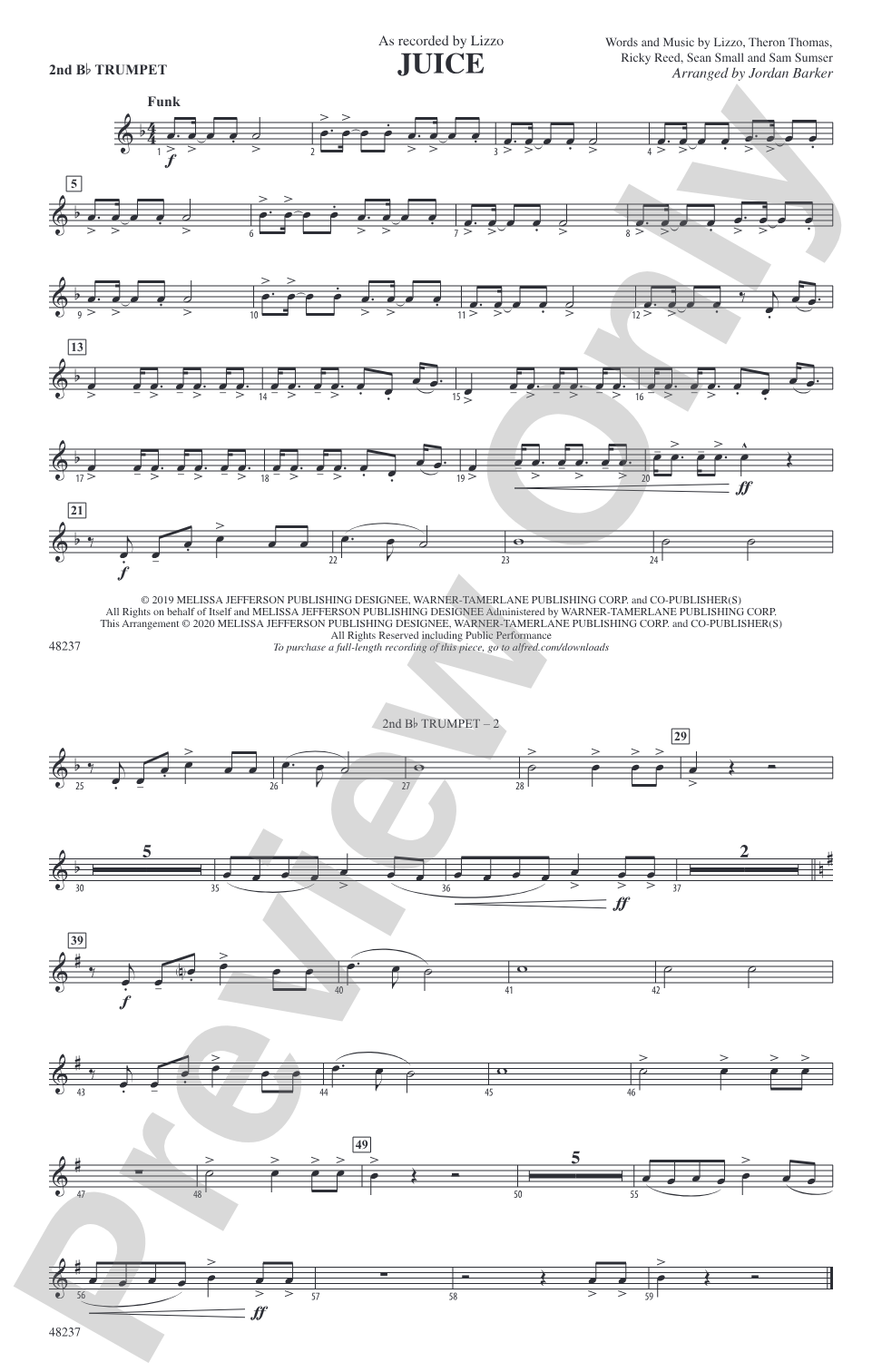 Juice: 2nd B-flat Trumpet