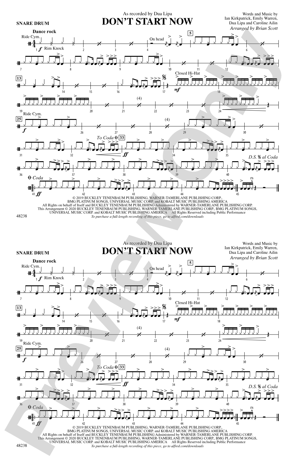 Don't Start Now: Snare Drum