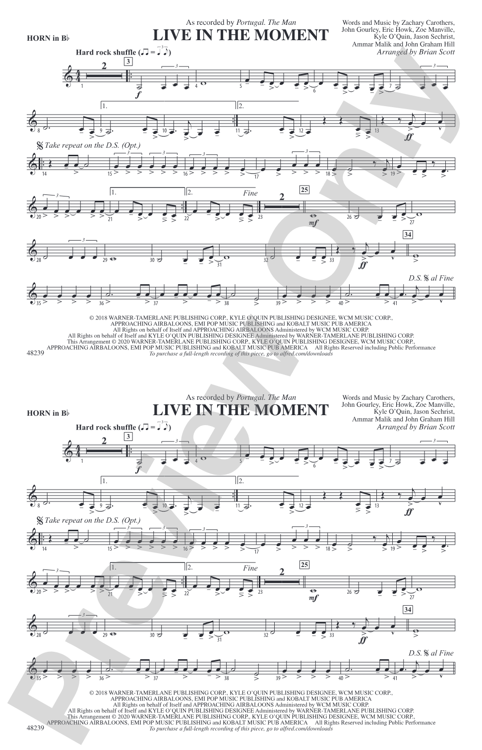 Live in the Moment: Horn in B flat