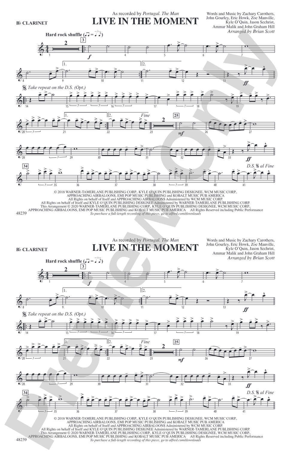 Live in the Moment: 1st B-flat Clarinet