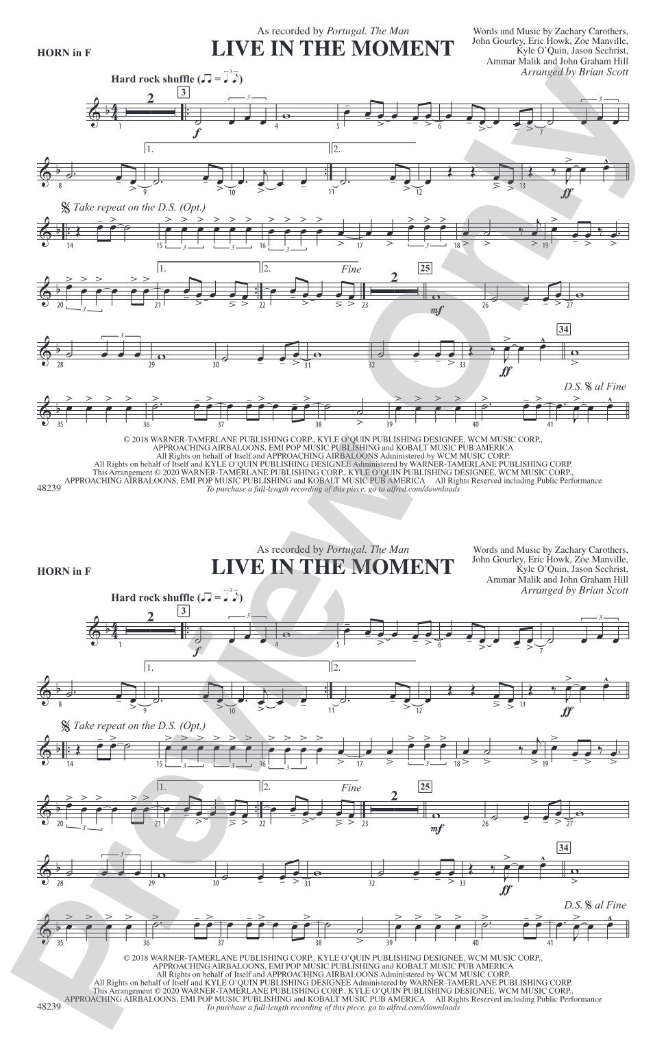 Live in the Moment: 1st F Horn