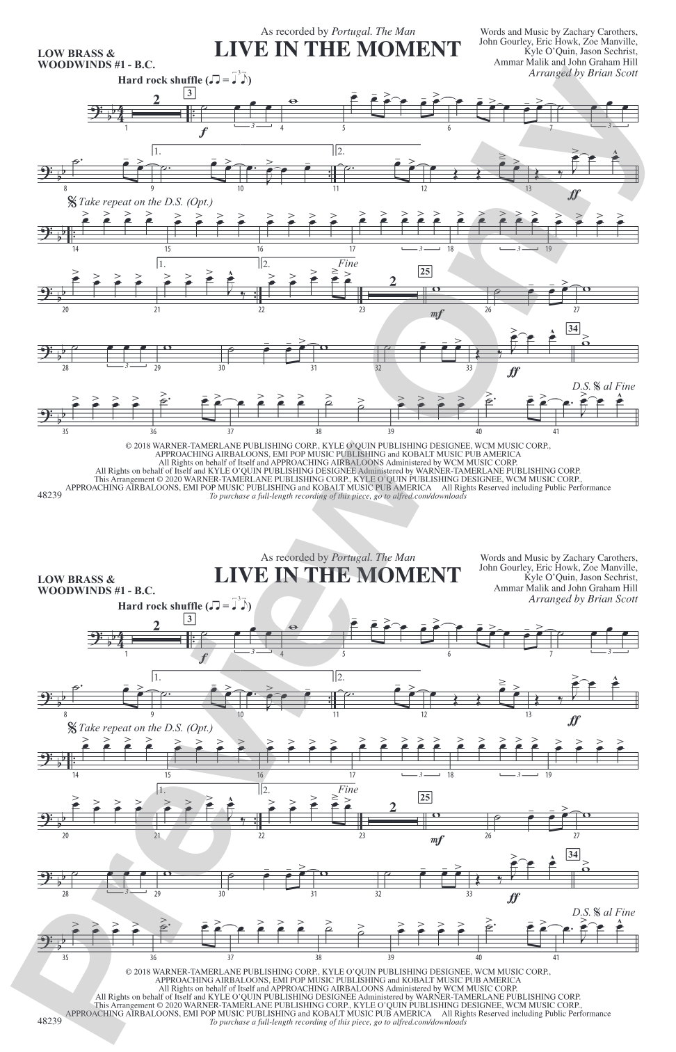 Live in the Moment: Low Brass & Woodwinds #1 - Bass Clef
