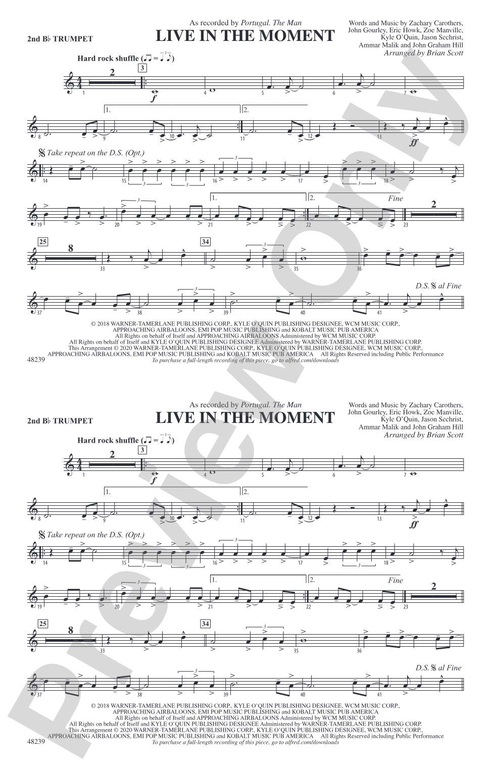 Live in the Moment: 2nd B-flat Trumpet