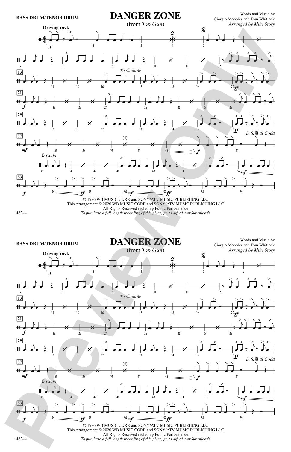 Danger Zone: Bass Drum/Tenor Drum