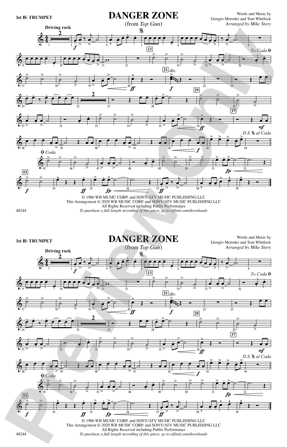 Danger Zone: 1st B-flat Trumpet