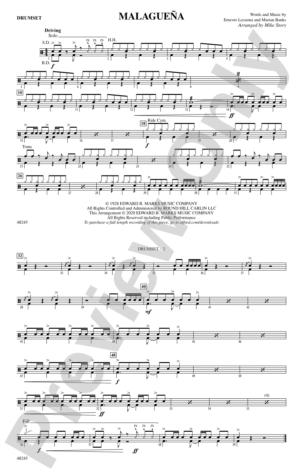 Malagueña: Drums