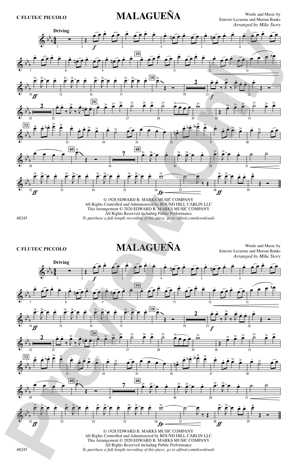 Malagueña: Flute