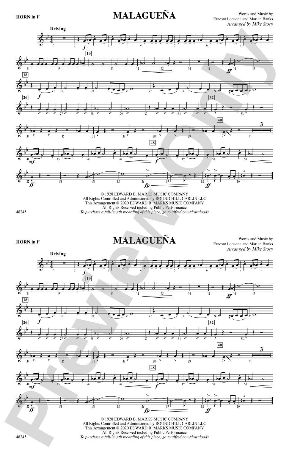 Malagueña: 1st F Horn
