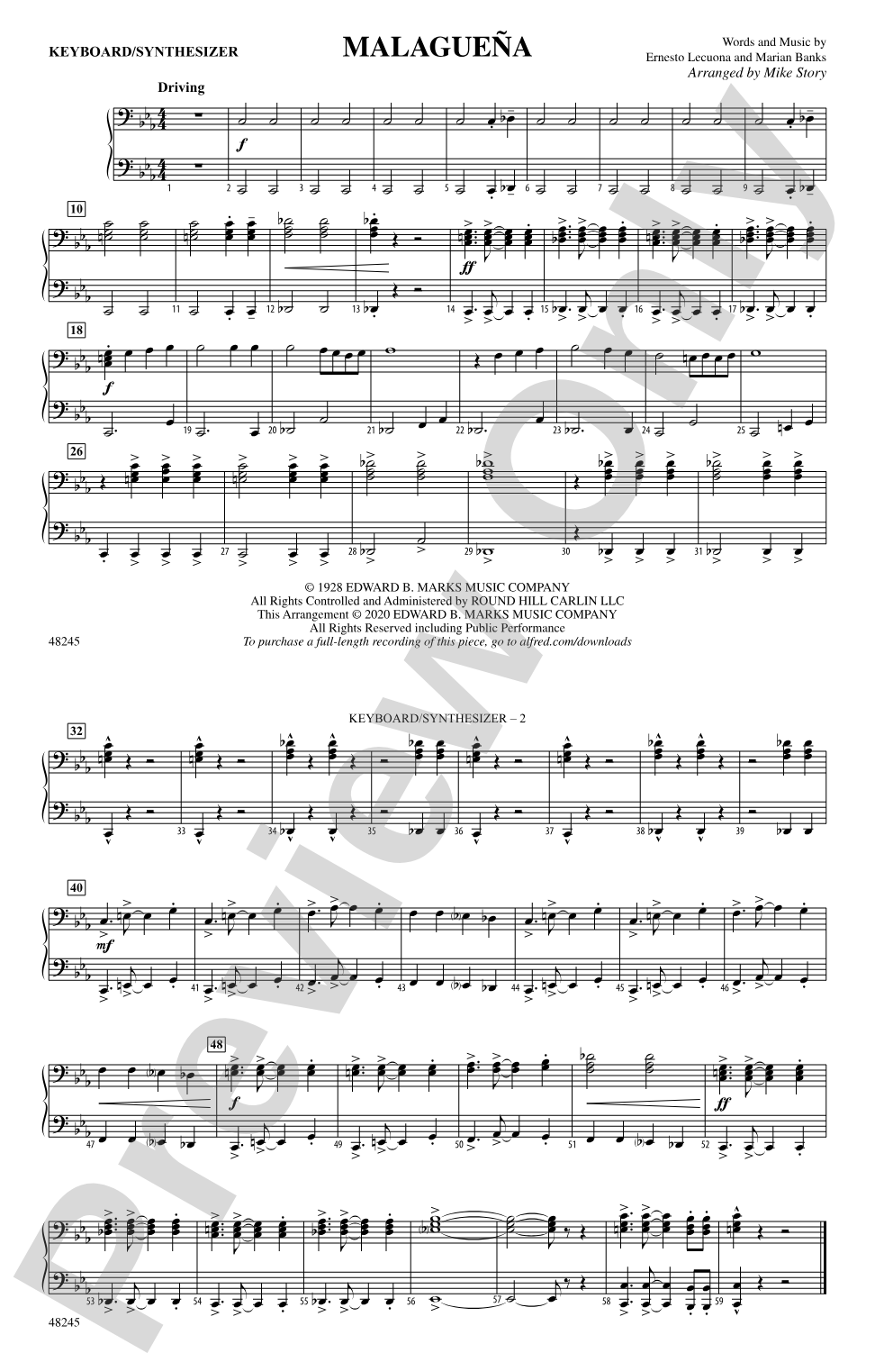 Malagueña: Piano Accompaniment